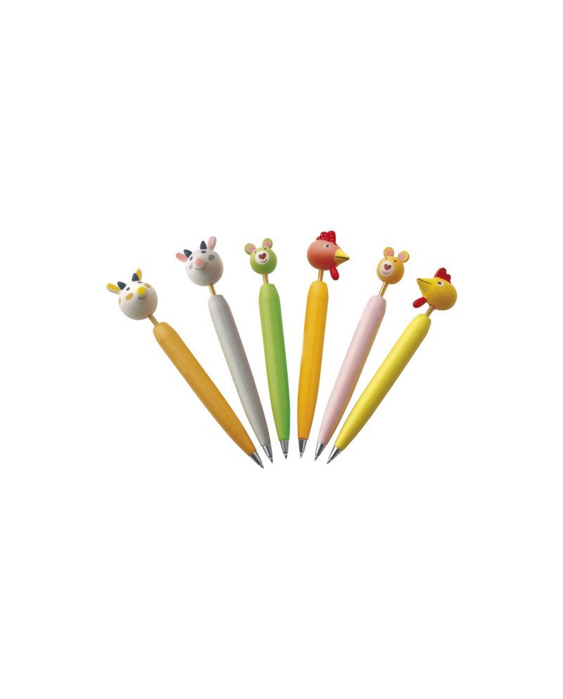 Penna a sfera animaletti, vari soggetti, refill nero